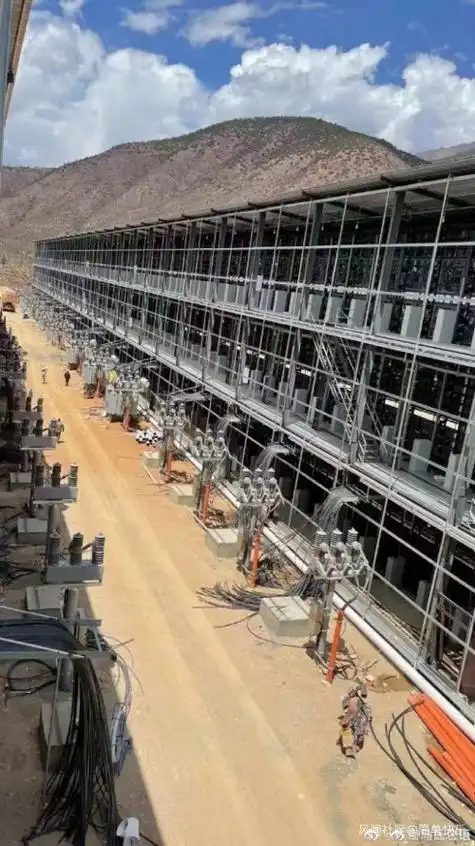 A stunning view of a modern mining farm showcasing numerous mining rigs